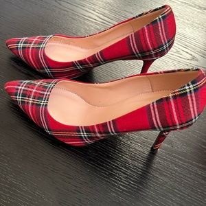 J.crew plaid pumps, worn once. Size 9